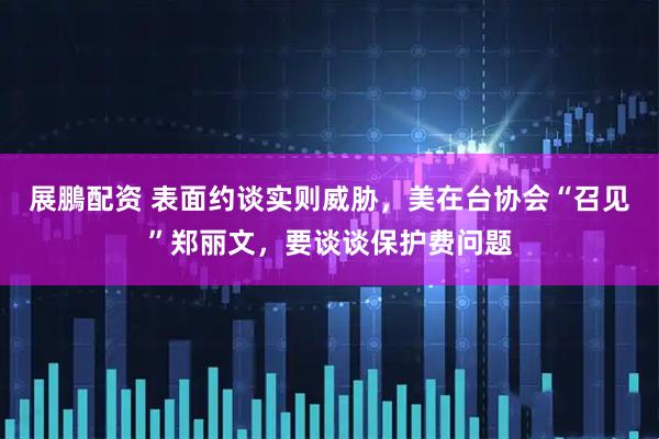 展鵬配资 表面约谈实则威胁,美在台协会“召见”郑丽文,要谈谈保护费问题